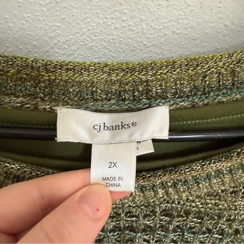 CJ Banks Green Knit Sweater - Picture 9 of 9